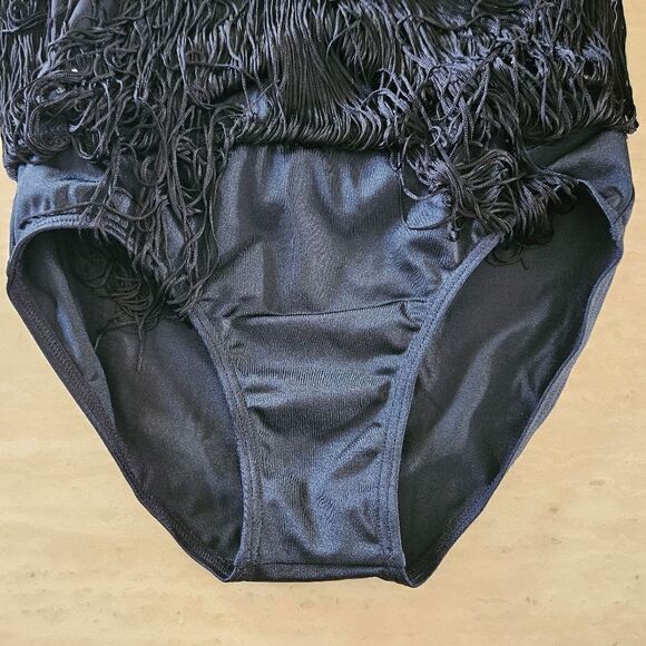 Weissman catalog NWOT child large black mesh sequin fringe costume jazz tap solo - Picture 7 of 9